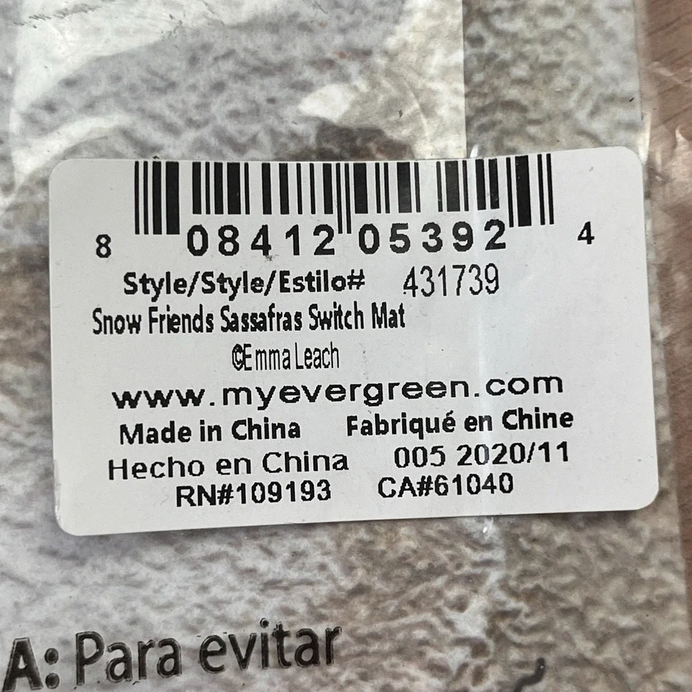 Evergreen Sassafras Switch Mat‎ Snowman Snow Friends Winter NEW